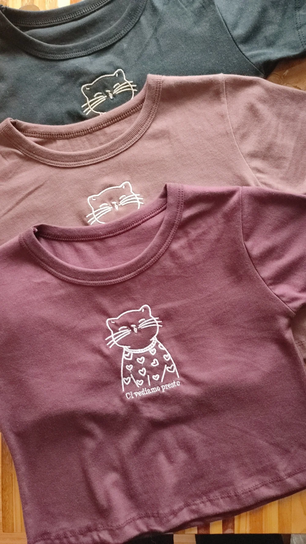 Remera corta ( pupera) algodon