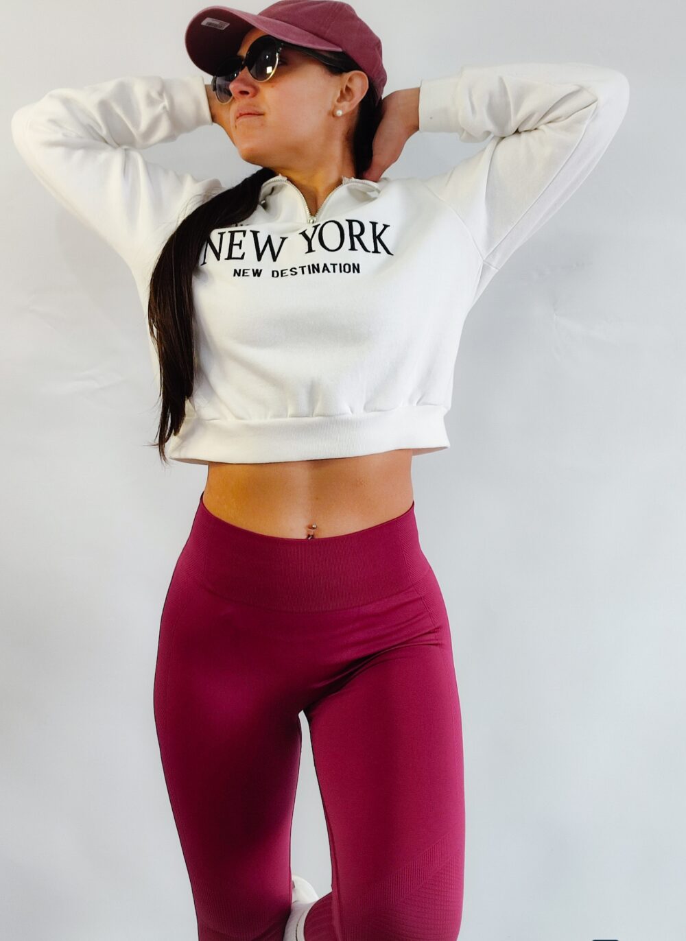 Buzo New York algodon con frisa y medio cierre - Imagen 4