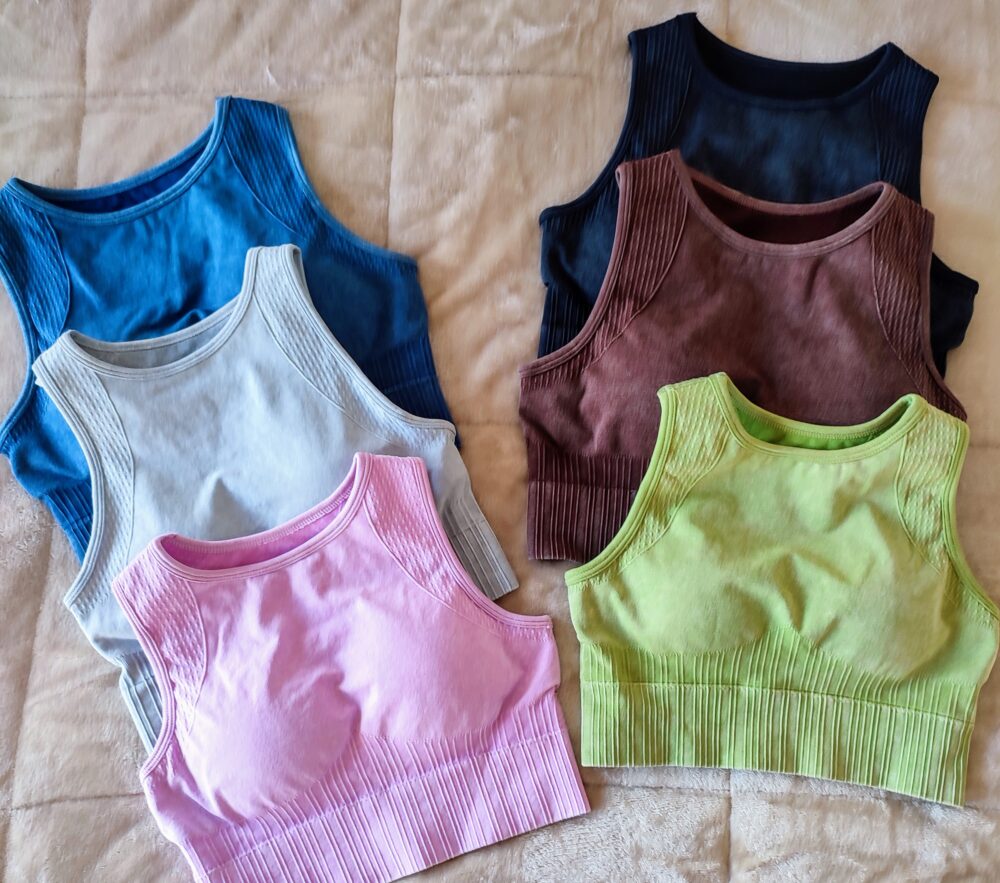 Crop Top Bretel Seamless efecto pre lavado